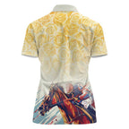 Melbourne Horse Racing Women Polo Shirt Yellow Rose Champion LT7