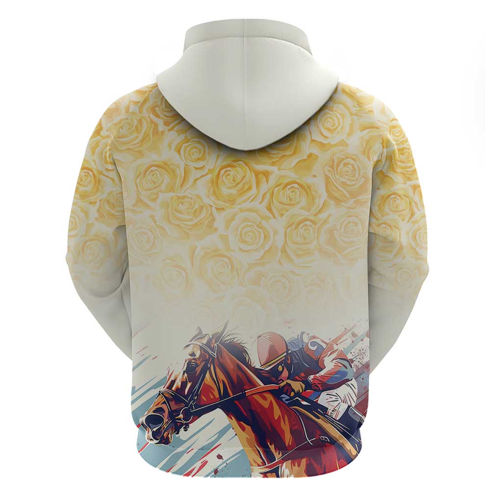 Melbourne Horse Racing Zip Hoodie Yellow Rose Champion LT7