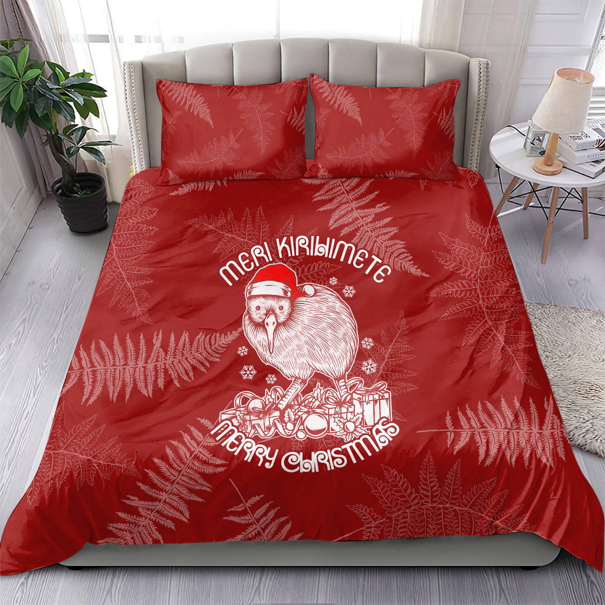 new-zealand-christmas-bedding-set-silver-fern-mix-kiwi-bird-ver01