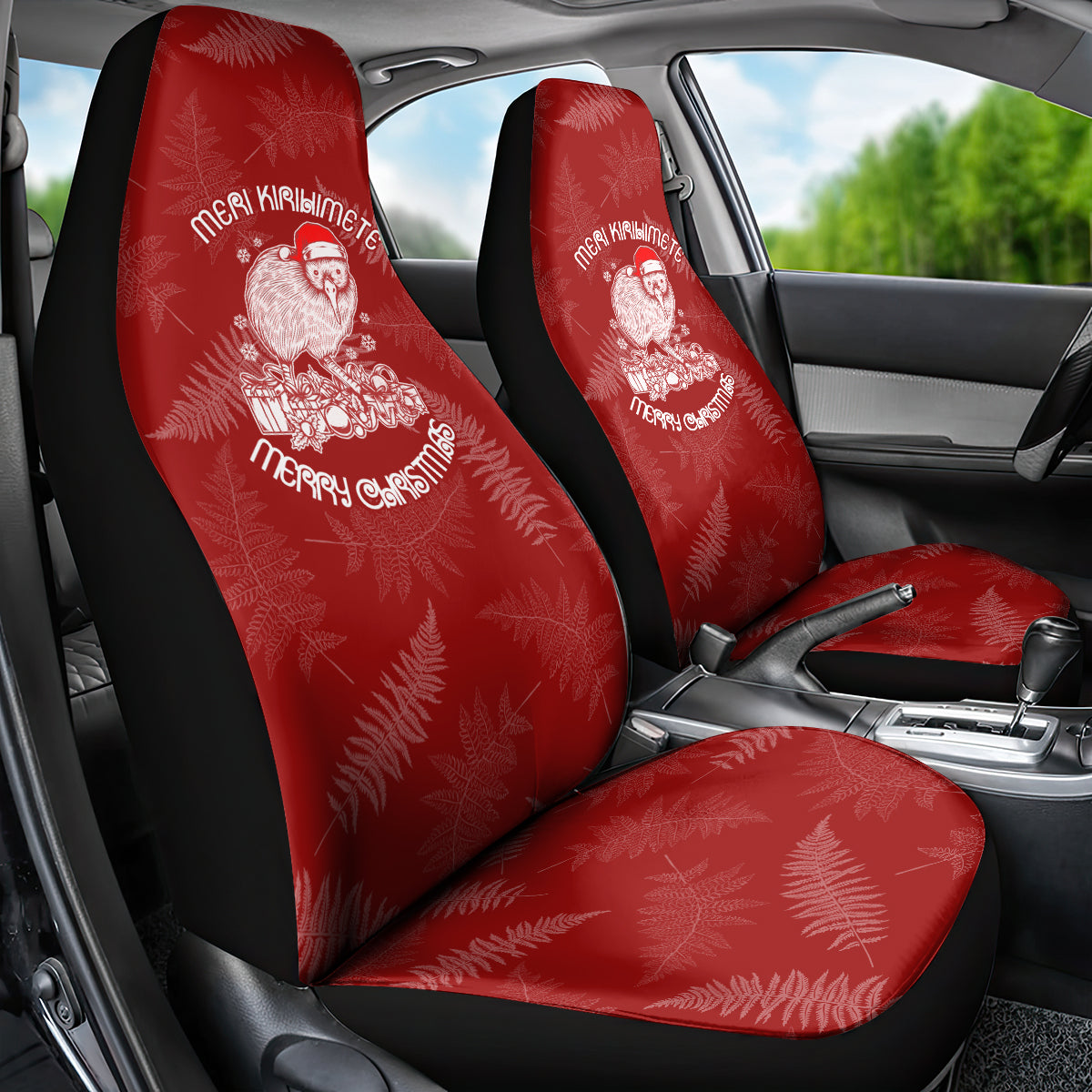 new-zealand-christmas-car-seat-cover-silver-fern-mix-kiwi-bird-ver01