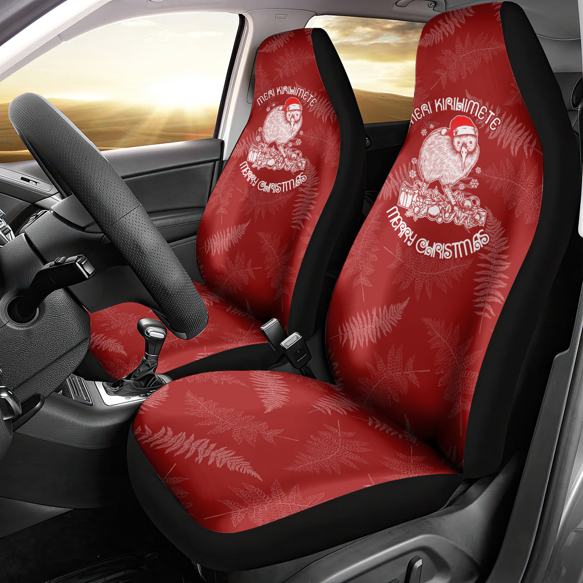 new-zealand-christmas-car-seat-cover-silver-fern-mix-kiwi-bird-ver01