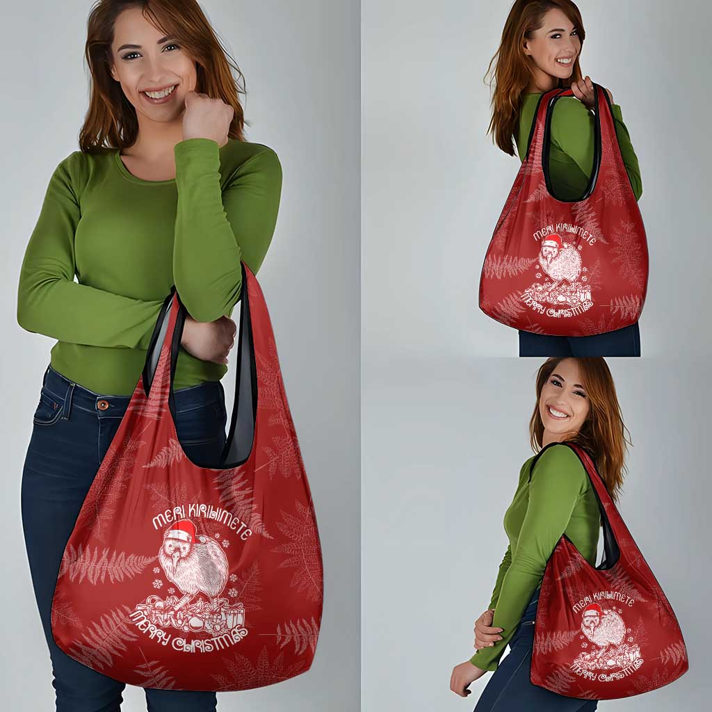 New Zealand Christmas Grocery Bag Silver Fern Mix Kiwi Bird Ver01