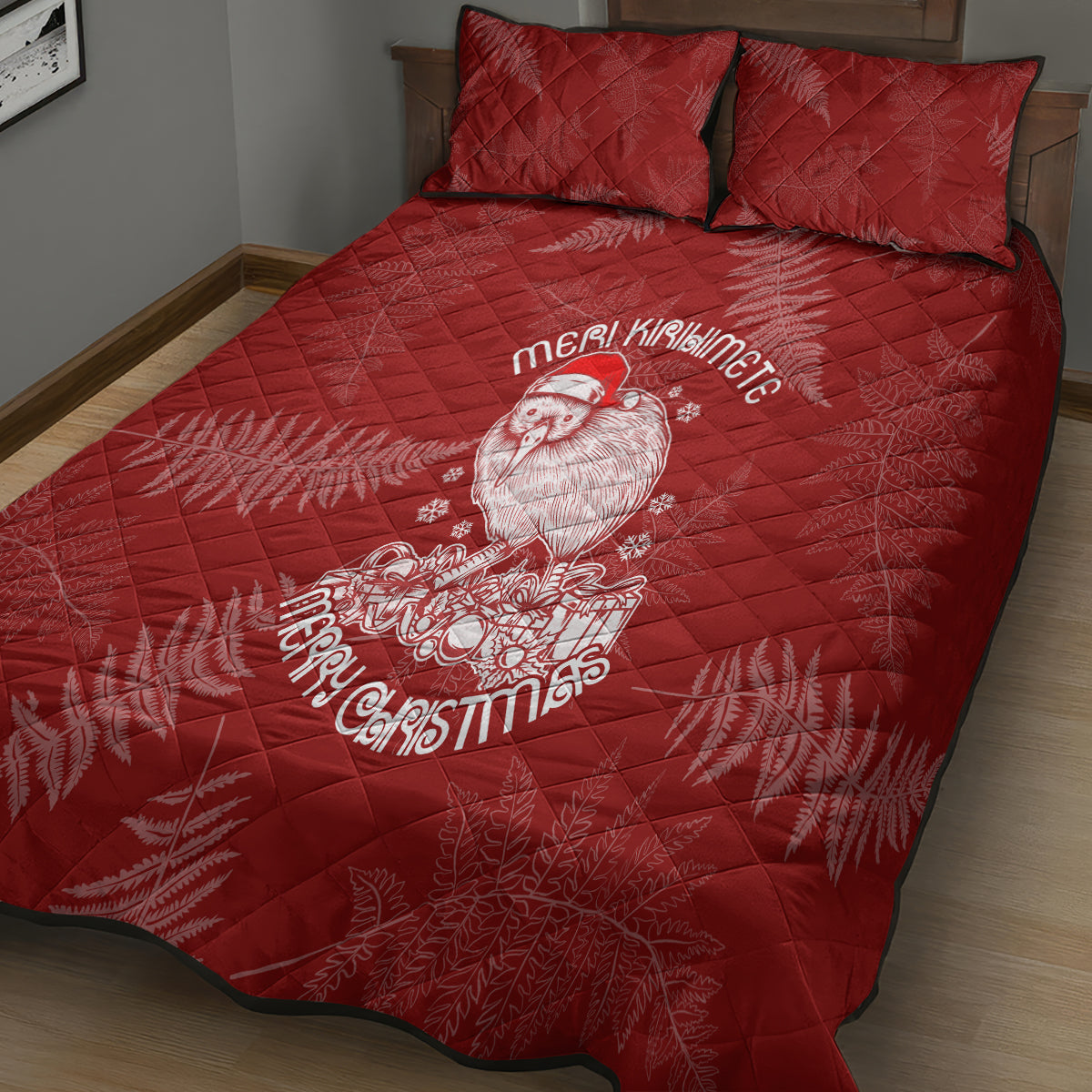 new-zealand-christmas-quilt-bed-set-silver-fern-mix-kiwi-bird-ver01