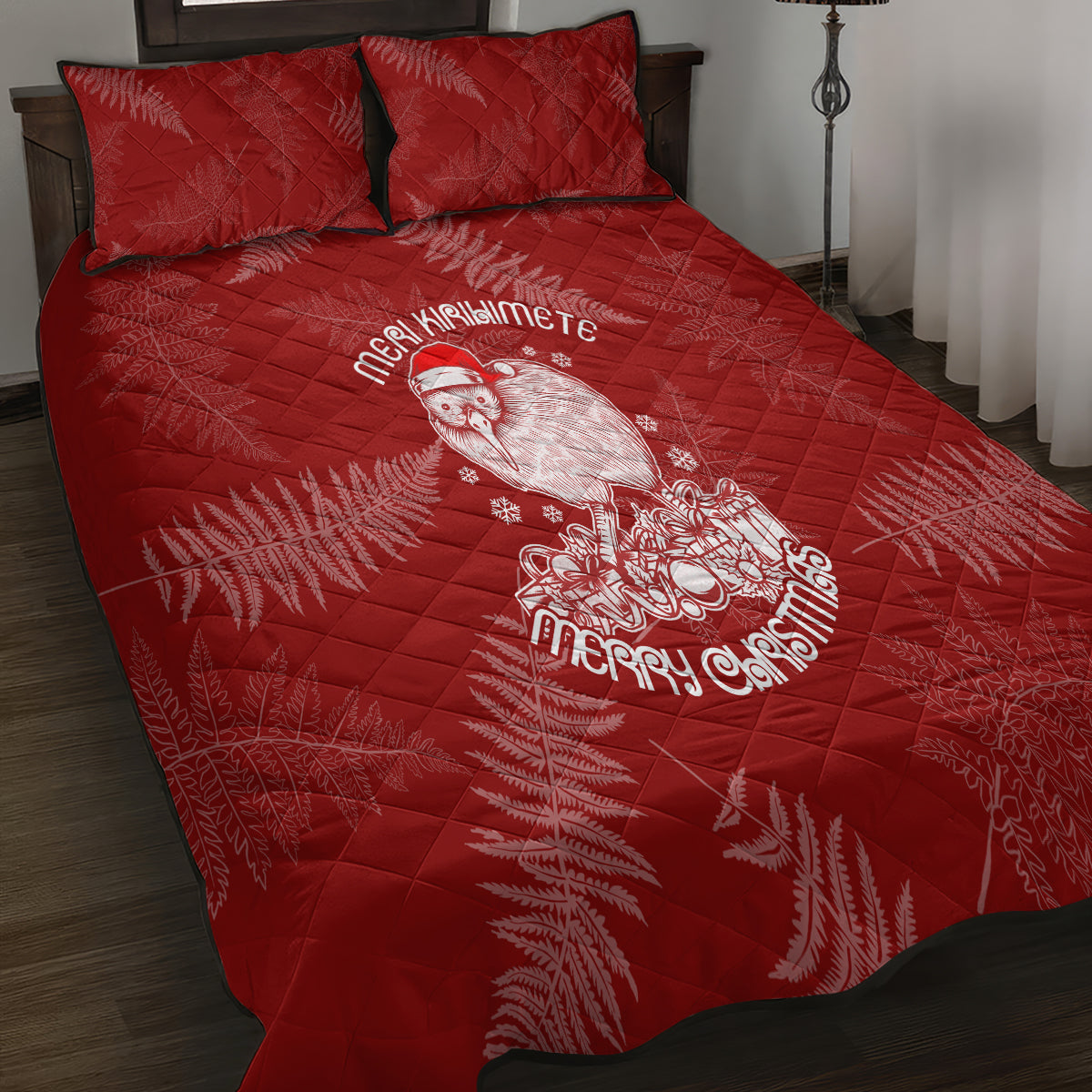 new-zealand-christmas-quilt-bed-set-silver-fern-mix-kiwi-bird-ver01