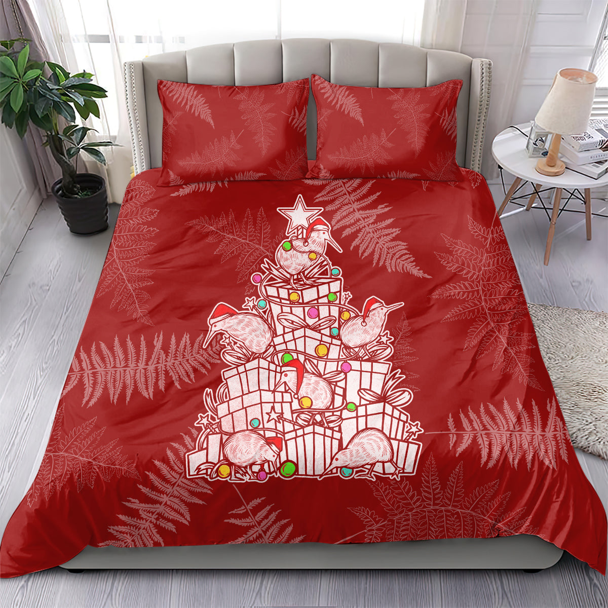 new-zealand-christmas-bedding-set-silver-fern-mix-kiwi-bird-ver02