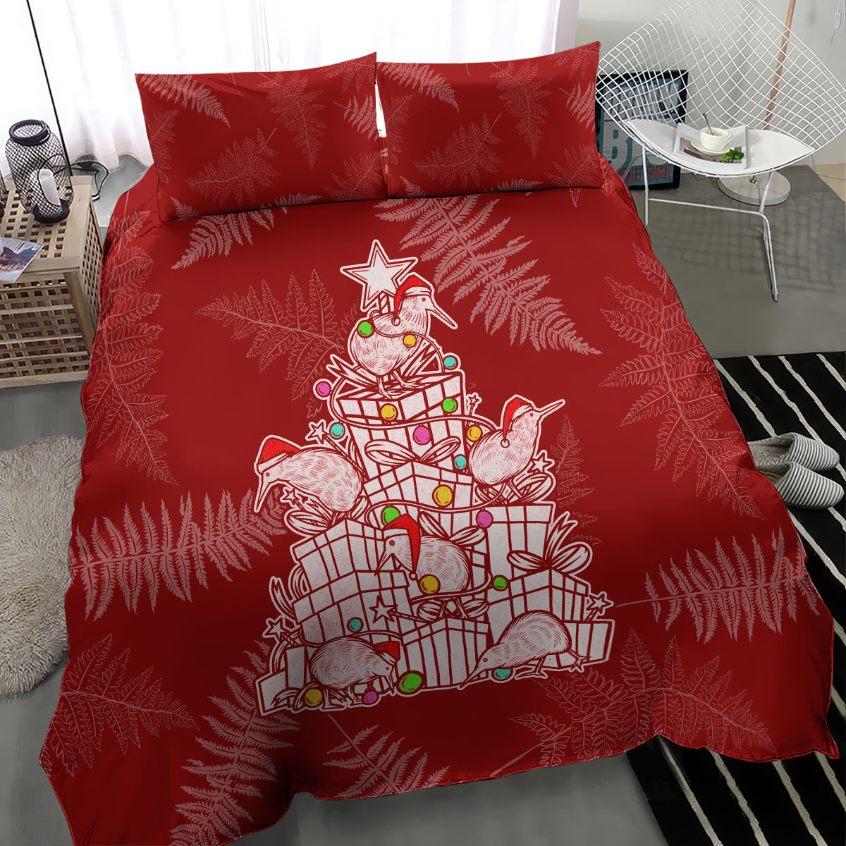 new-zealand-christmas-bedding-set-silver-fern-mix-kiwi-bird-ver02