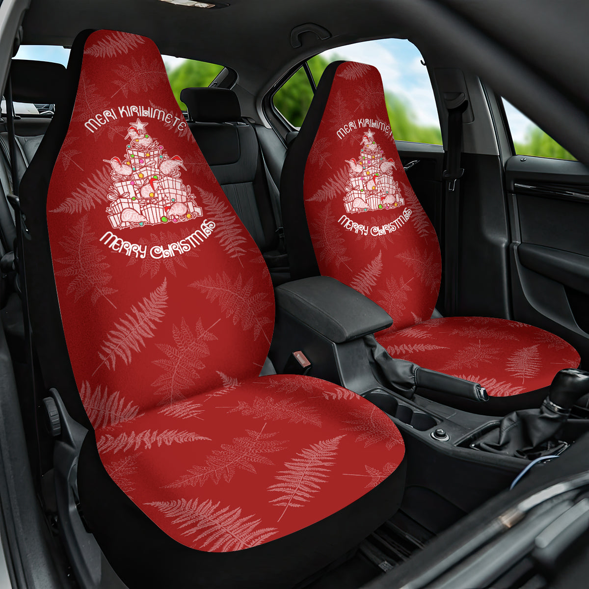 new-zealand-christmas-car-seat-cover-silver-fern-mix-kiwi-bird-ver02