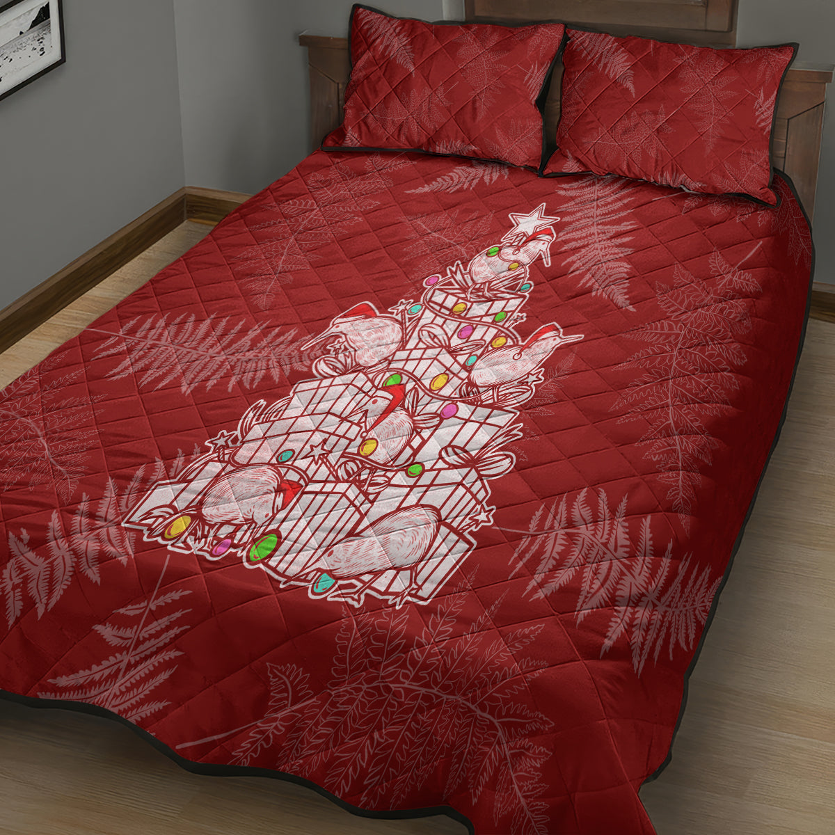 new-zealand-christmas-quilt-bed-set-silver-fern-mix-kiwi-bird-ver02