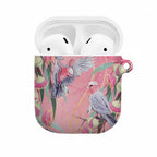 Australia Breast Cancer Awareness AirPods Case Pink Galah with Eucalyptus Flowers - Aussie Hoodie