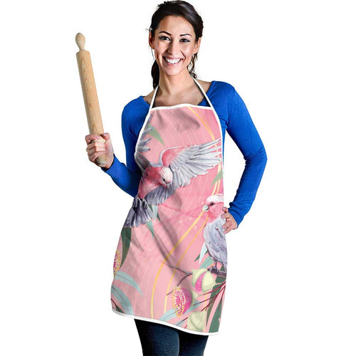 Australia Breast Cancer Awareness Apron Pink Galah with Eucalyptus Flowers - Aussie Hoodie