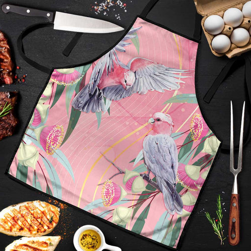 Australia Breast Cancer Awareness Apron Pink Galah with Eucalyptus Flowers - Aussie Hoodie