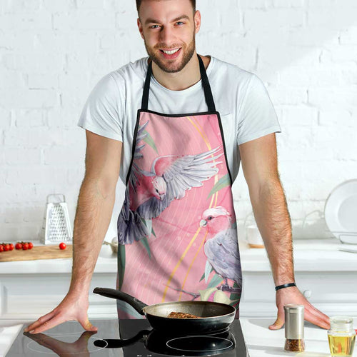 Australia Breast Cancer Awareness Apron Pink Galah with Eucalyptus Flowers - Aussie Hoodie