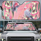 Australia Breast Cancer Awareness Auto Sun Shade Pink Galah with Eucalyptus Flowers - Aussie Hoodie