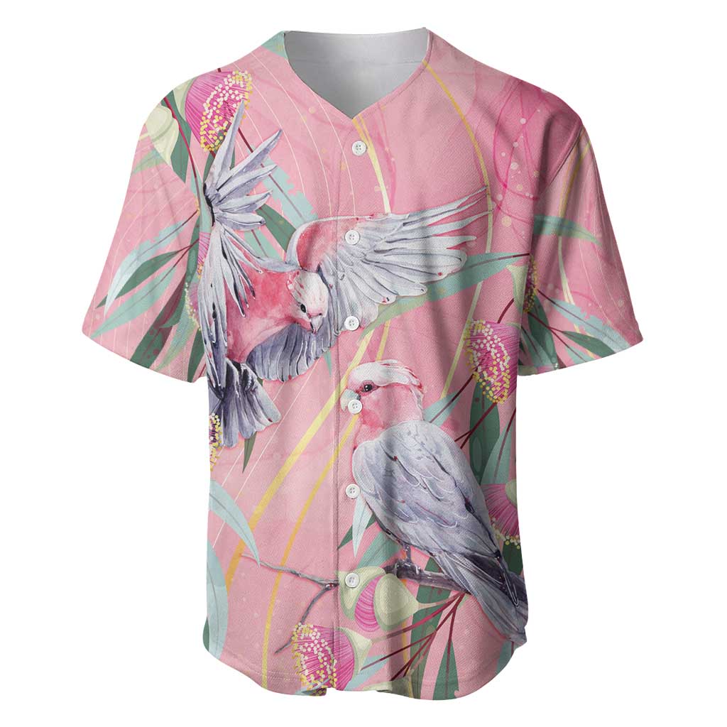 Australia Breast Cancer Awareness Baseball Jersey Pink Galah with Eucalyptus Flowers - Aussie Hoodie