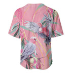 Australia Breast Cancer Awareness Baseball Jersey Pink Galah with Eucalyptus Flowers - Aussie Hoodie
