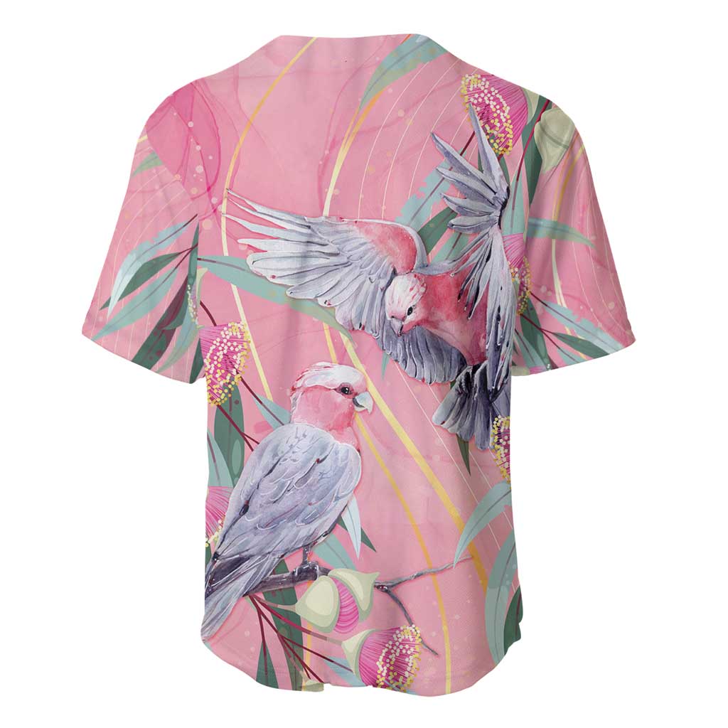 Australia Breast Cancer Awareness Baseball Jersey Pink Galah with Eucalyptus Flowers - Aussie Hoodie