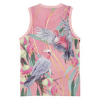 Australia Breast Cancer Awareness Basketball Jersey Pink Galah with Eucalyptus Flowers - Aussie Hoodie