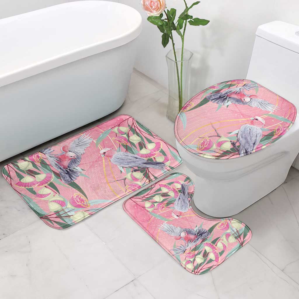 Australia Breast Cancer Awareness Bathroom Set Pink Galah with Eucalyptus Flowers - Aussie Hoodie