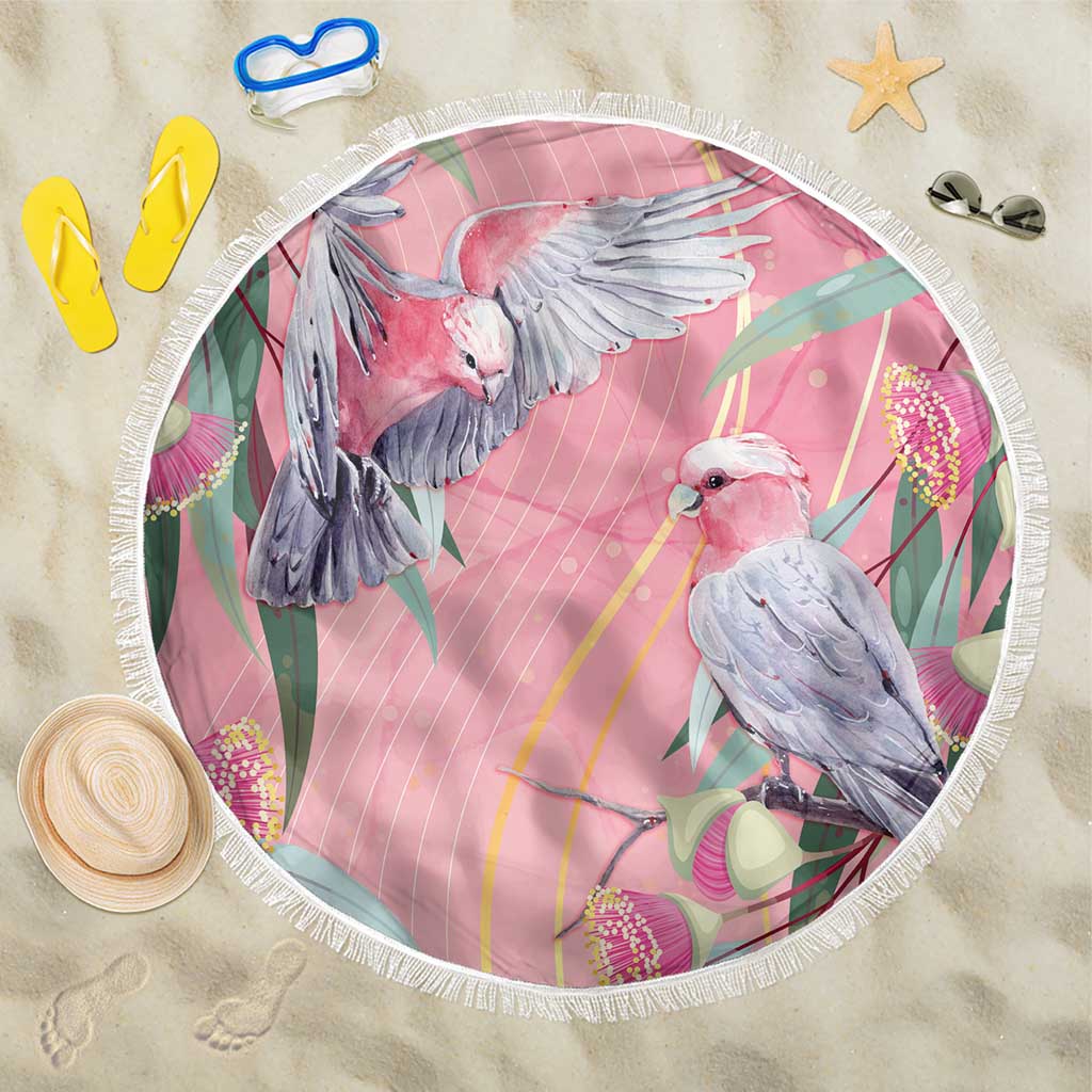 Australia Breast Cancer Awareness Beach Blanket Pink Galah with Eucalyptus Flowers - Aussie Hoodie