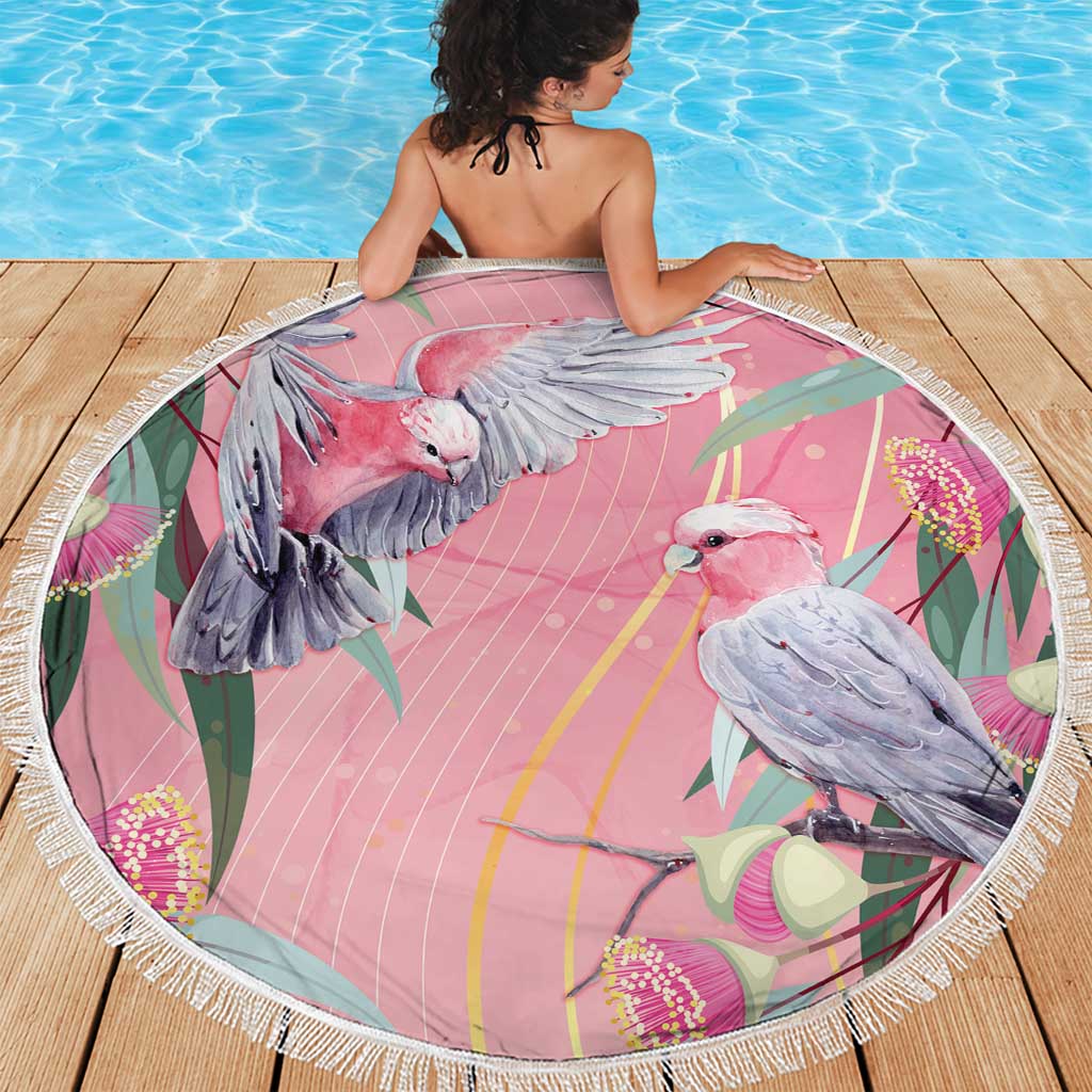 Australia Breast Cancer Awareness Beach Blanket Pink Galah with Eucalyptus Flowers - Aussie Hoodie