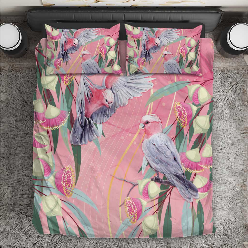 Australia Breast Cancer Awareness Bedding Set Pink Galah with Eucalyptus Flowers - Aussie Hoodie