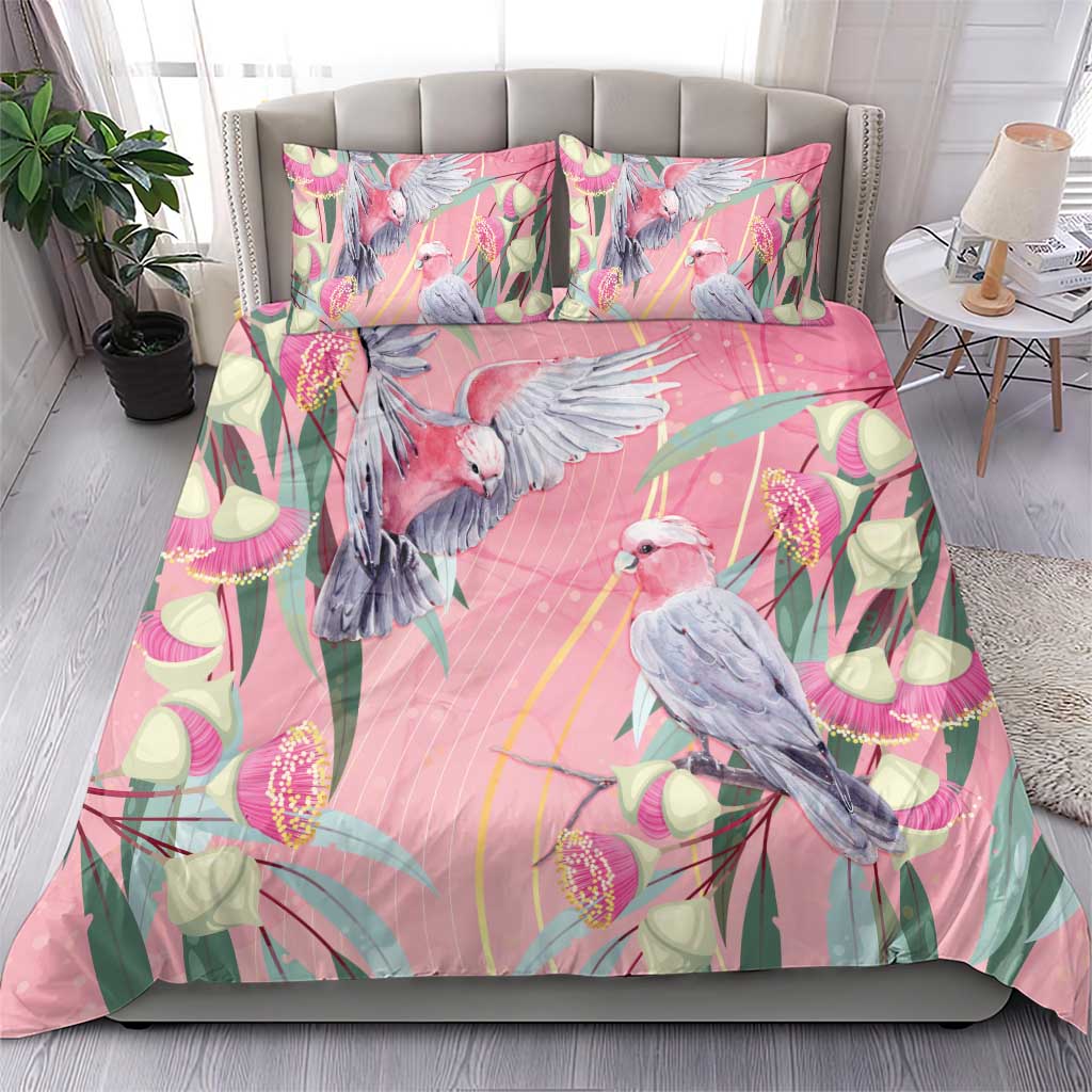 Australia Breast Cancer Awareness Bedding Set Pink Galah with Eucalyptus Flowers - Aussie Hoodie
