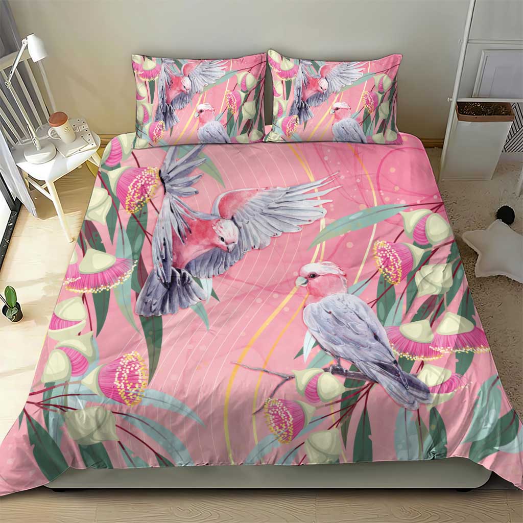 Australia Breast Cancer Awareness Bedding Set Pink Galah with Eucalyptus Flowers - Aussie Hoodie