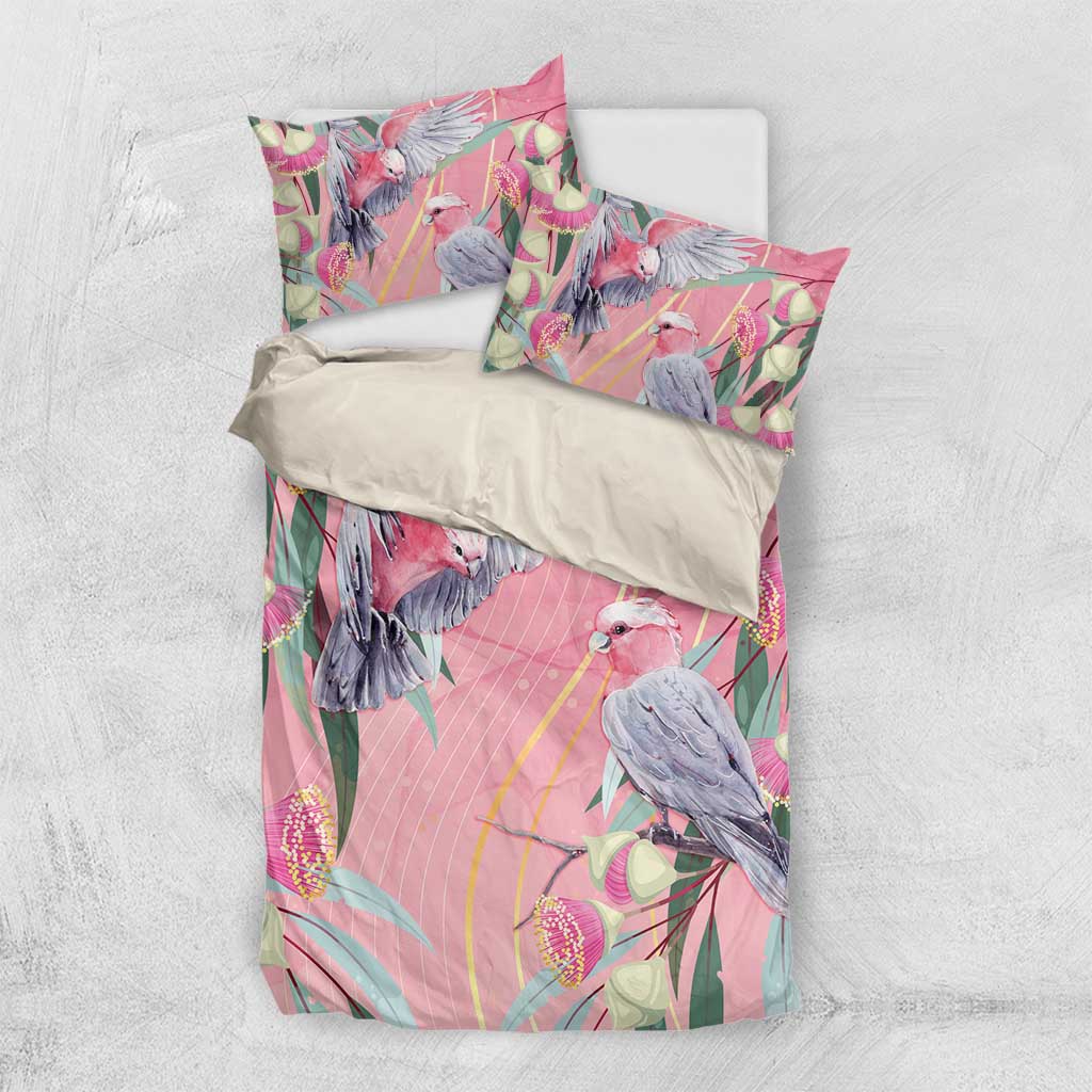 Australia Breast Cancer Awareness Bedding Set Pink Galah with Eucalyptus Flowers - Aussie Hoodie