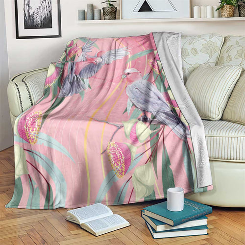 Australia Breast Cancer Awareness Blanket Pink Galah with Eucalyptus Flowers - Aussie Hoodie
