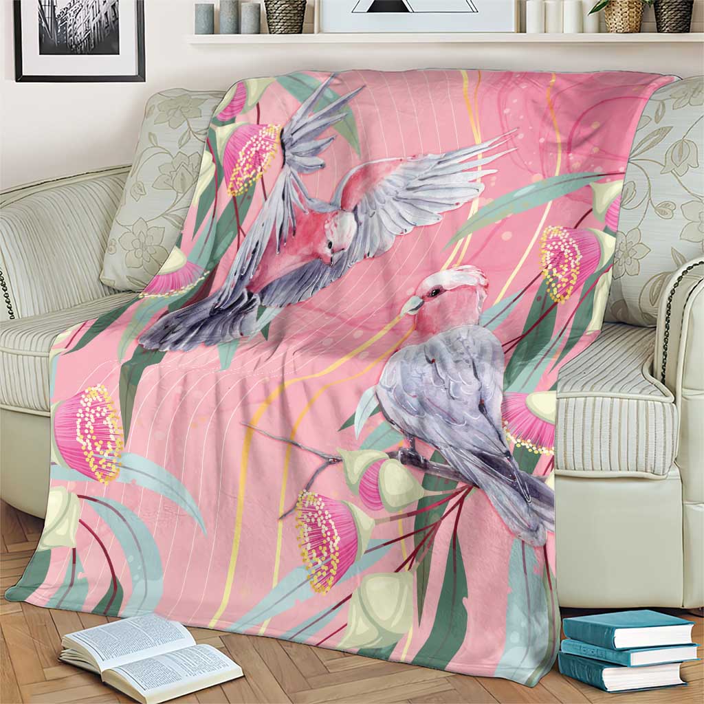 Australia Breast Cancer Awareness Blanket Pink Galah with Eucalyptus Flowers - Aussie Hoodie