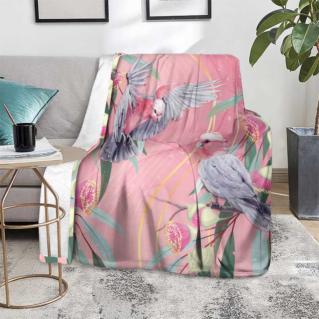 Australia Breast Cancer Awareness Blanket Pink Galah with Eucalyptus Flowers - Aussie Hoodie