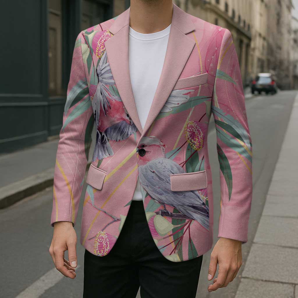 Australia Breast Cancer Awareness Blazer Pink Galah with Eucalyptus Flowers - Aussie Hoodie