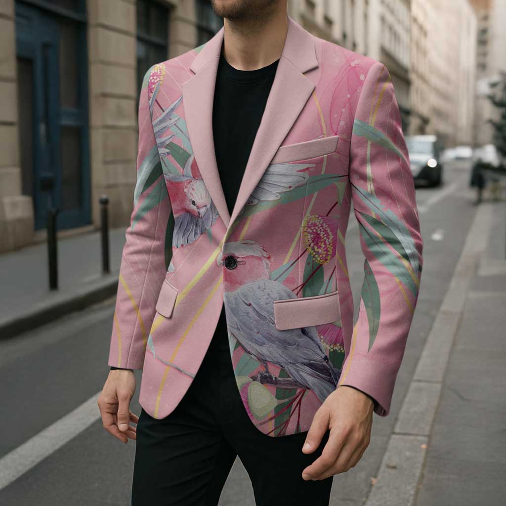 Australia Breast Cancer Awareness Blazer Pink Galah with Eucalyptus Flowers - Aussie Hoodie