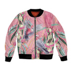 Australia Breast Cancer Awareness Bomber Jacket Pink Galah with Eucalyptus Flowers - Aussie Hoodie