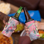 Australia Breast Cancer Awareness 4 in 1 Can Cooler Tumbler Pink Galah with Eucalyptus Flowers - Aussie Hoodie