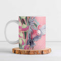 Australia Breast Cancer Awareness Ceramic Mug Pink Galah with Eucalyptus Flowers - Aussie Hoodie