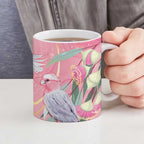 Australia Breast Cancer Awareness Ceramic Mug Pink Galah with Eucalyptus Flowers - Aussie Hoodie