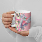 Australia Breast Cancer Awareness Ceramic Mug Pink Galah with Eucalyptus Flowers - Aussie Hoodie