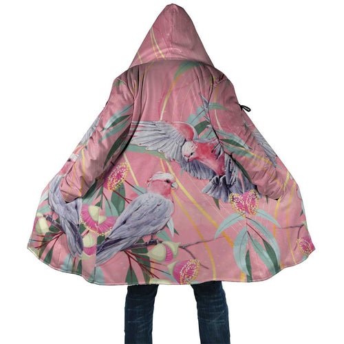 Australia Breast Cancer Awareness Cloak Pink Galah with Eucalyptus Flowers - Aussie Hoodie
