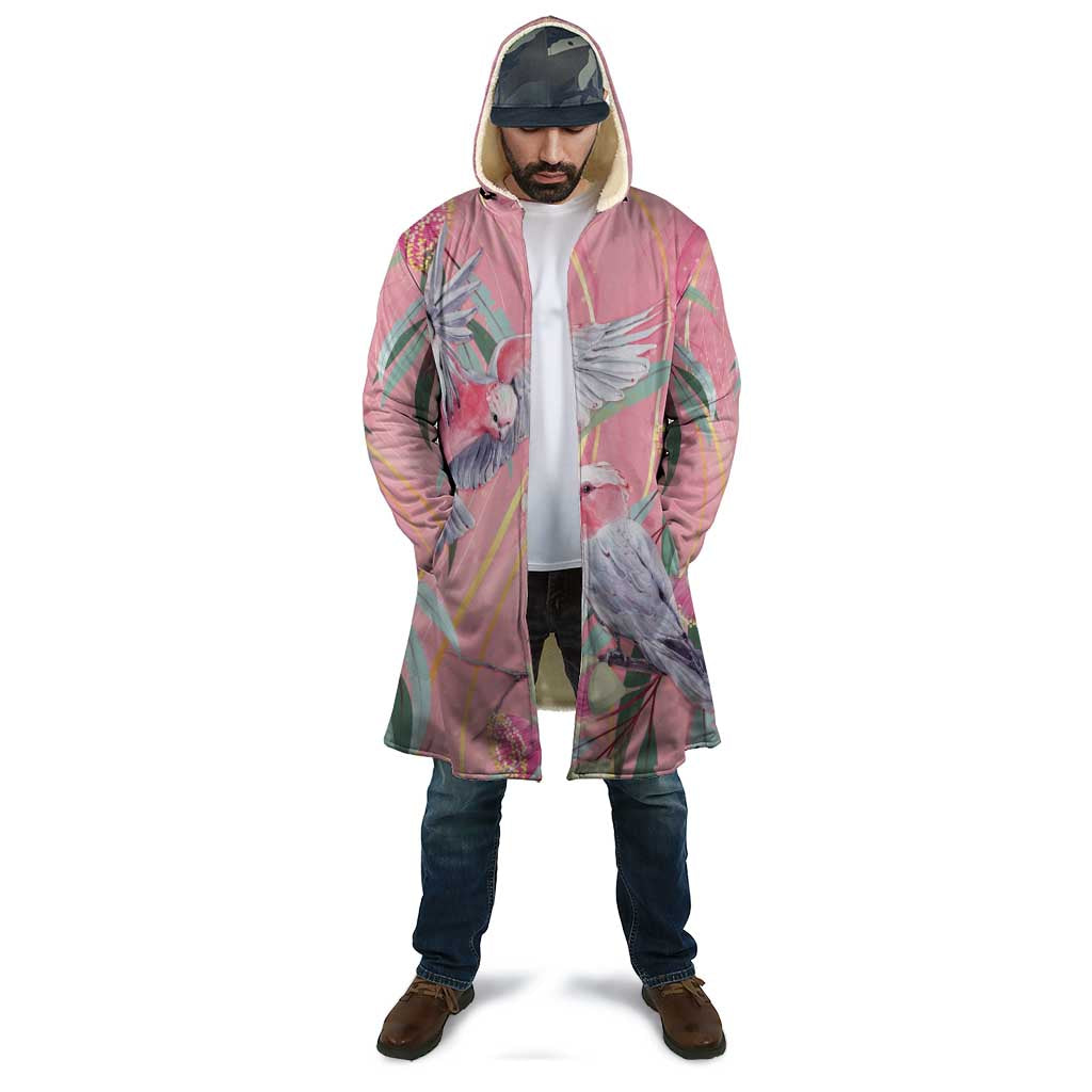 Australia Breast Cancer Awareness Cloak Pink Galah with Eucalyptus Flowers - Aussie Hoodie