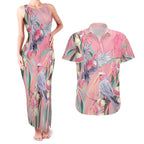 Australia Breast Cancer Awareness Couples Matching Tank Maxi Dress and Hawaiian Shirt Pink Galah with Eucalyptus Flowers - Aussie Hoodie