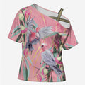 Australia Breast Cancer Awareness Cross Shoulder Shirt Pink Galah with Eucalyptus Flowers - Aussie Hoodie