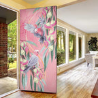 Australia Breast Cancer Awareness Door Cover Pink Galah with Eucalyptus Flowers - Aussie Hoodie