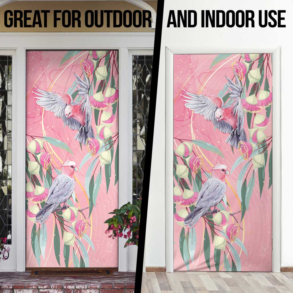 Australia Breast Cancer Awareness Door Cover Pink Galah with Eucalyptus Flowers - Aussie Hoodie