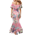 Australia Breast Cancer Awareness Family Matching Mermaid Dress and Hawaiian Shirt Pink Galah with Eucalyptus Flowers - Aussie Hoodie