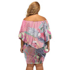 Australia Breast Cancer Awareness Family Matching Off Shoulder Short Dress and Hawaiian Shirt Pink Galah with Eucalyptus Flowers - Aussie Hoodie