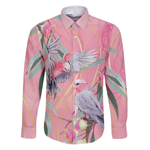 Australia Breast Cancer Awareness Family Matching Puletasi and Hawaiian Shirt Pink Galah with Eucalyptus Flowers - Aussie Hoodie