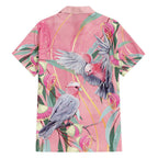 Australia Breast Cancer Awareness Family Matching Short Sleeve Bodycon Dress and Hawaiian Shirt Pink Galah with Eucalyptus Flowers - Aussie Hoodie