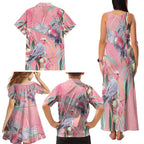Australia Breast Cancer Awareness Family Matching Tank Maxi Dress and Hawaiian Shirt Pink Galah with Eucalyptus Flowers - Aussie Hoodie