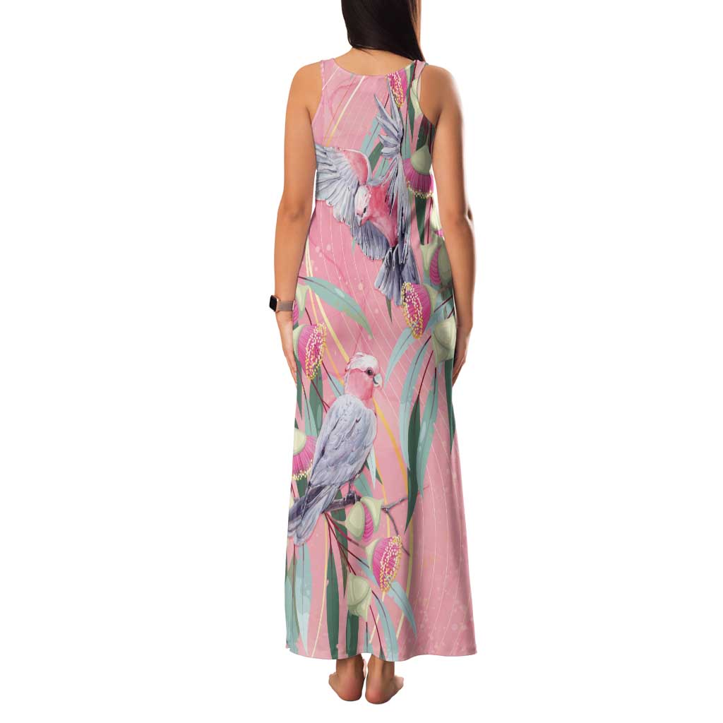 Australia Breast Cancer Awareness Family Matching Tank Maxi Dress and Hawaiian Shirt Pink Galah with Eucalyptus Flowers - Aussie Hoodie
